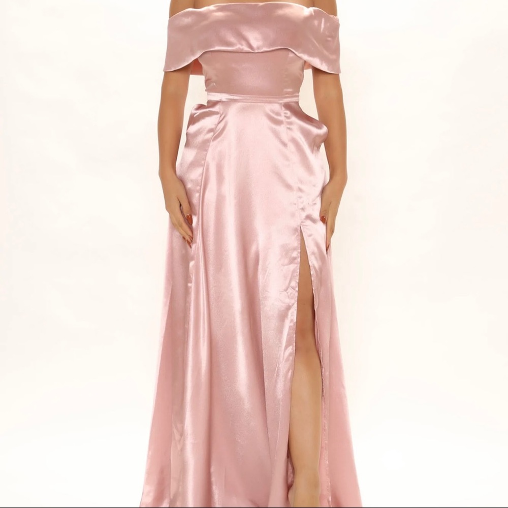 Off Shoulder Satin Maxi